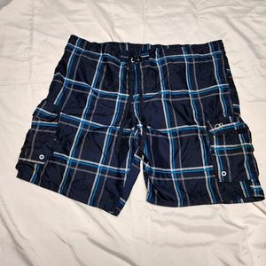 Men's OP Swim Trunks 3XL Blue Plaid